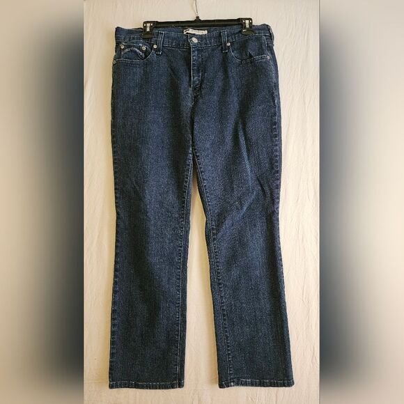 Levi's 505 Jeans Women’s Sz l4 (33x27) Mid-Rise Straight Leg Denim Medium Wash - Picture 1 of 10